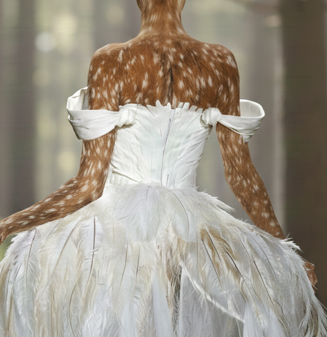 Vestido de Penas - Detalhe das costas