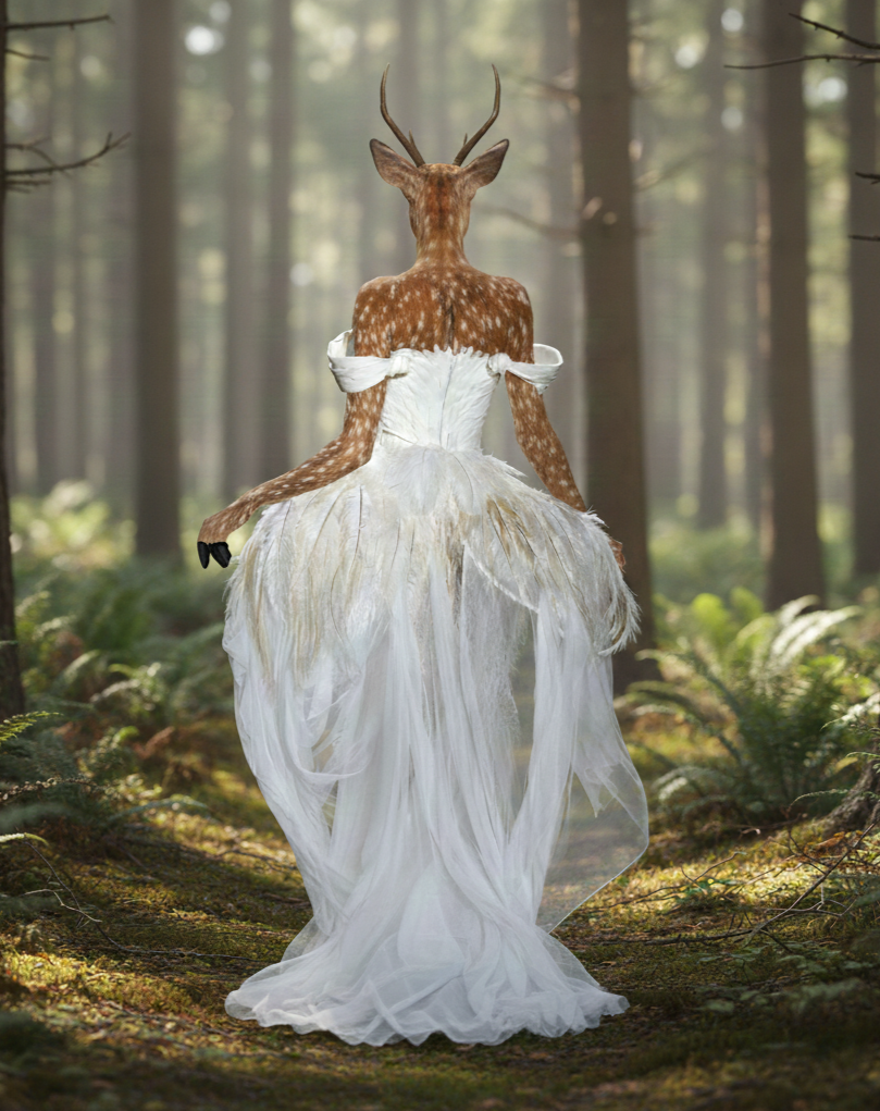 Vestido de Penas - Vista traseira